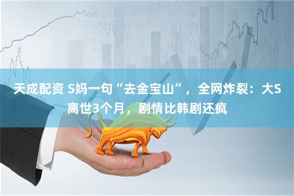 天成配资 S妈一句“去金宝山”，全网炸裂：大S离世3个月，剧情比韩剧还疯