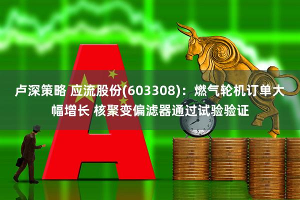 卢深策略 应流股份(603308)：燃气轮机订单大幅增长 核聚变偏滤器通过试验验证