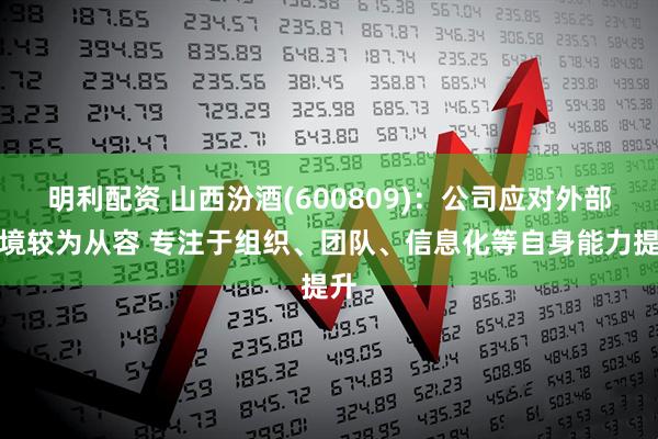 明利配资 山西汾酒(600809)：公司应对外部环境较为从容 专注于组织、团队、信息化等自身能力提升