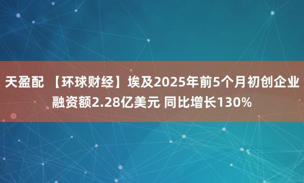 天盈配 【环球财经】埃及2025年前5个月初创企业融资额2.28亿美元 同比增长130%