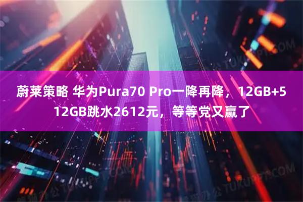 蔚莱策略 华为Pura70 Pro一降再降，12GB+512GB跳水2612元，等等党又赢了