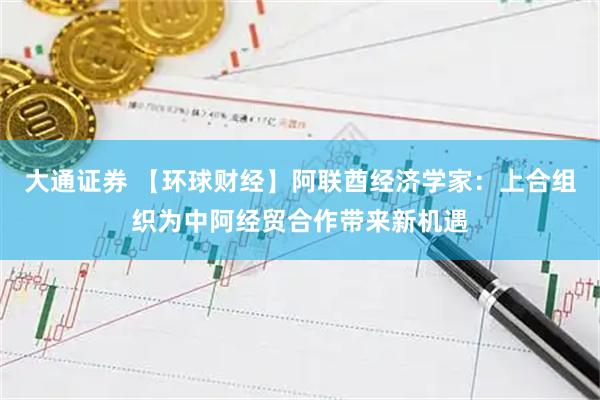 大通证券 【环球财经】阿联酋经济学家：上合组织为中阿经贸合作带来新机遇
